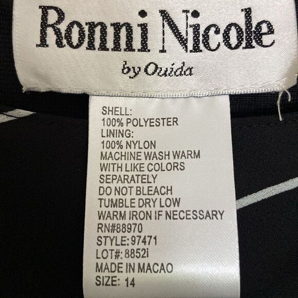 NWT Ronni Nicole By Ouieda Vintage Black White Maxi Dress size 14 Y2K Events - Picture 5 of 9